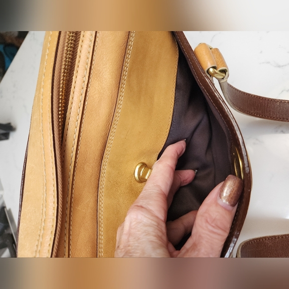 COACH Y2K Hampton Embossed Signature Stripe Leather Satchel 11609 EUC - Picture 10 of 16